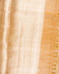 Light Golden Heavy Brocade Pure Tissue Kora Silk Saree