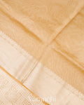 Light Golden Heavy Brocade Pure Tissue Kora Silk Saree