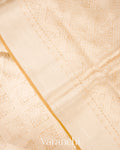 Light Golden Heavy Brocade Pure Tissue Kora Silk Saree