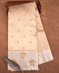 Light Golden Pure Tissue Silk Handloom Saree