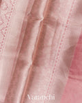 Rose Pink Heavy Brocade Pure Tissue Kora Silk Saree
