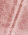Rose Pink Heavy Brocade Pure Tissue Kora Silk Saree