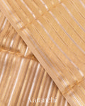 Gold Sona Rupa Pure Tissue Kora Striped Silk Saree