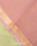 Lemon Green Floral Embroidered Ombre-Dyed Pure Tissue Kora Silk Saree