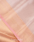 Rose Gold Brocade Pure Tissue Kora Silk Saree