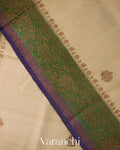 Soft Beige Pure Tussar Silk Handloom Saree