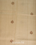 Soft Beige Pure Tussar Silk Handloom Saree