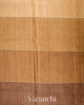 Honey Mustard Tissue Applique and Embroidery Pure Tussar Silk Saree