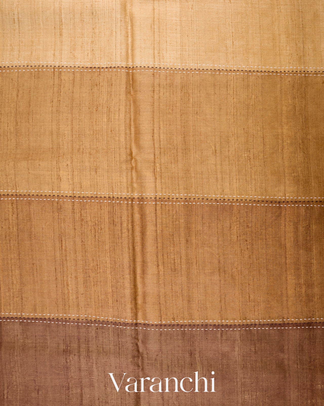 Honey Mustard Tissue Applique and Embroidery Pure Tussar Silk Saree