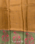 Honey-Brown Digital Printed Pure Tussar Silk Saree 