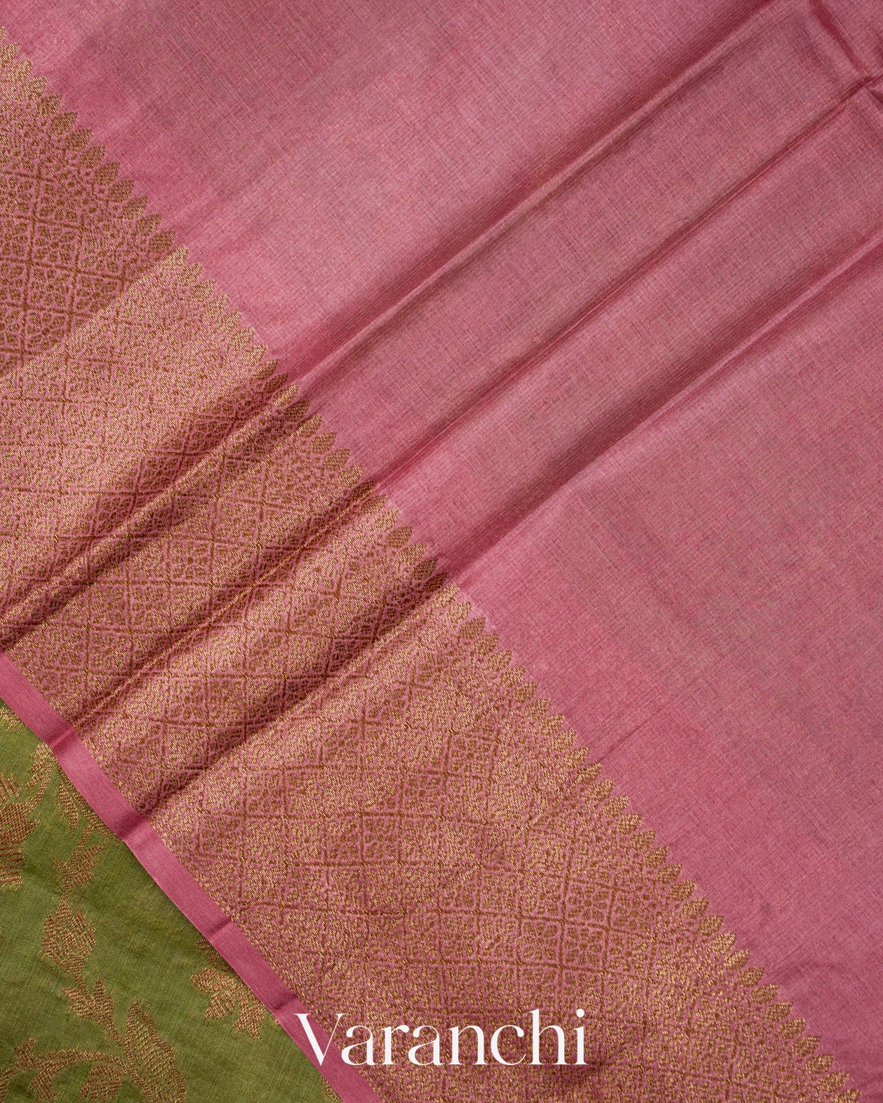 Pista Green Pure Tussar Silk Saree