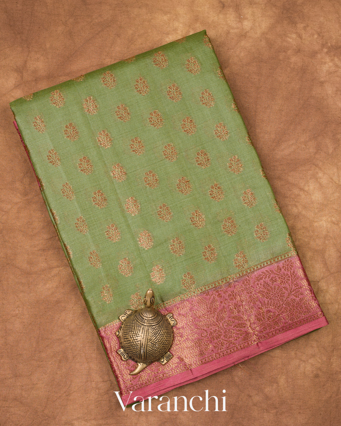 Elaichi Green Pure Tussar Silk Saree