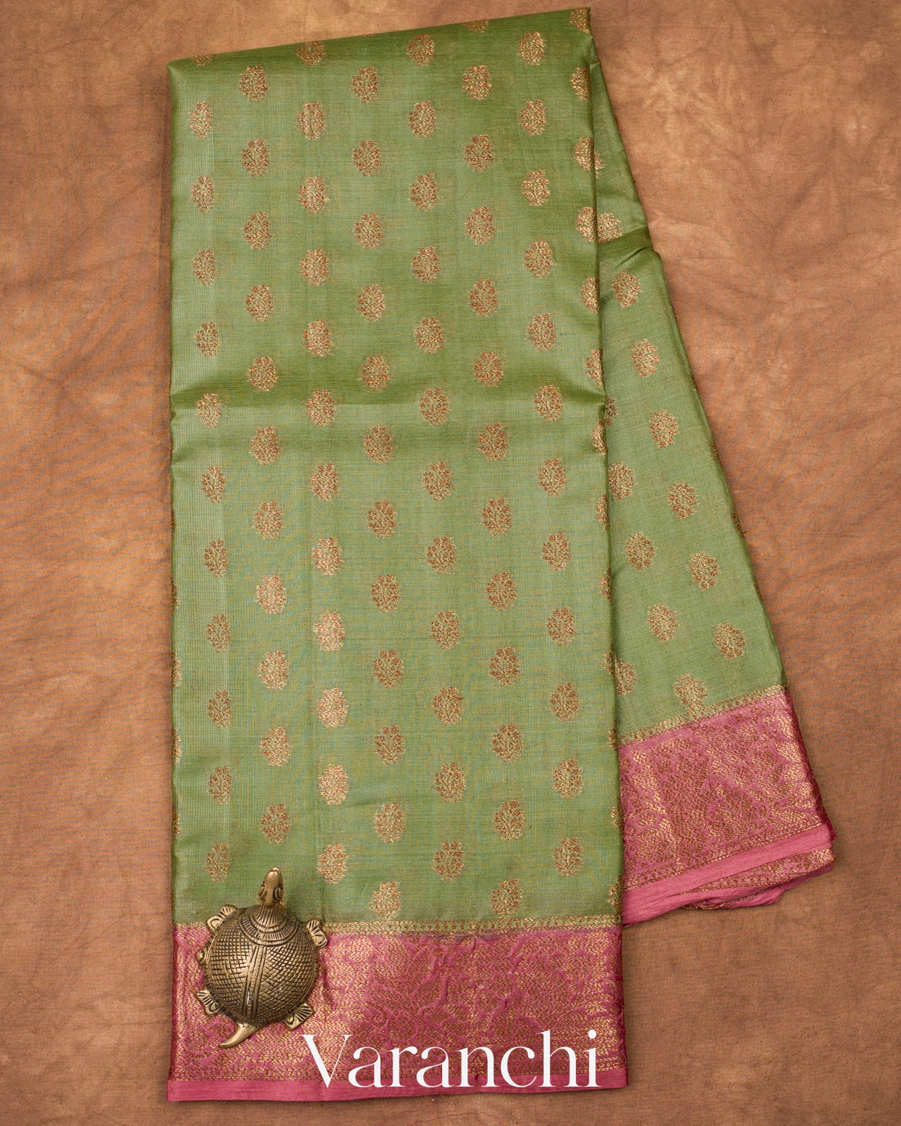 Elaichi Green Pure Tussar Silk Saree