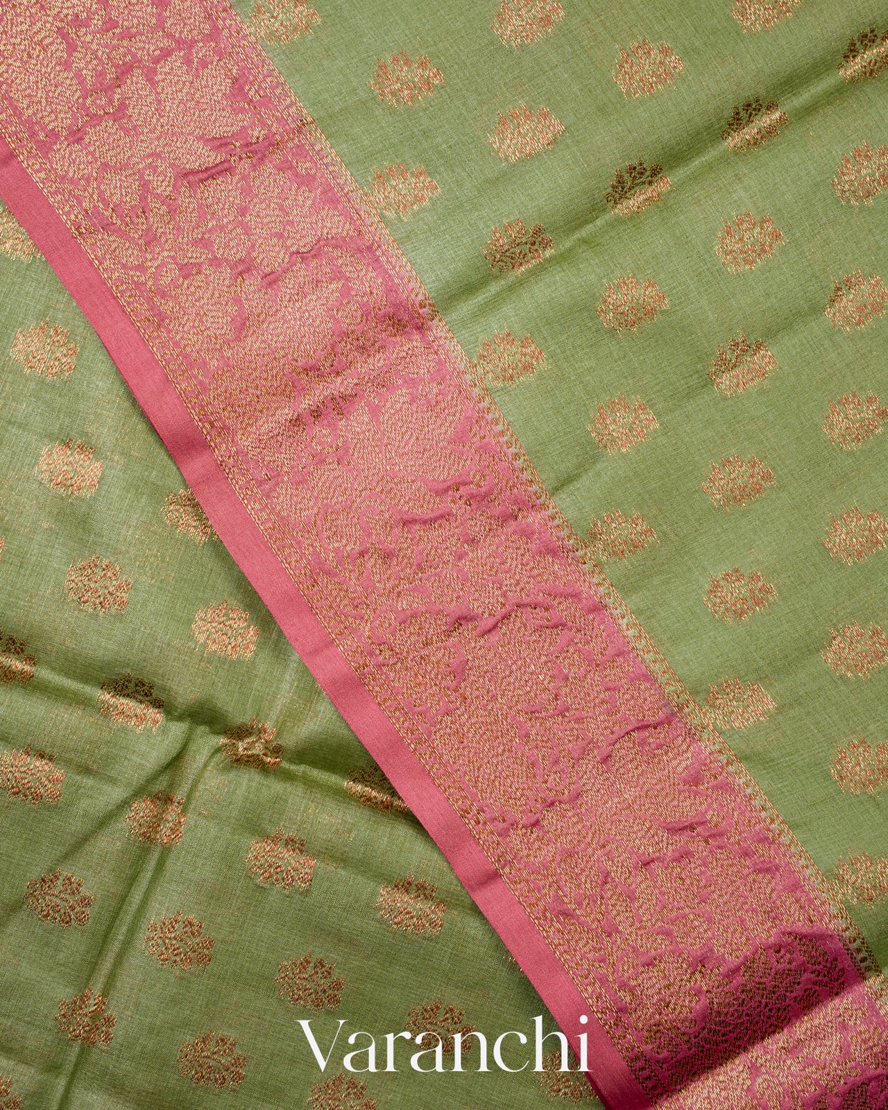 Elaichi Green Pure Tussar Silk Saree