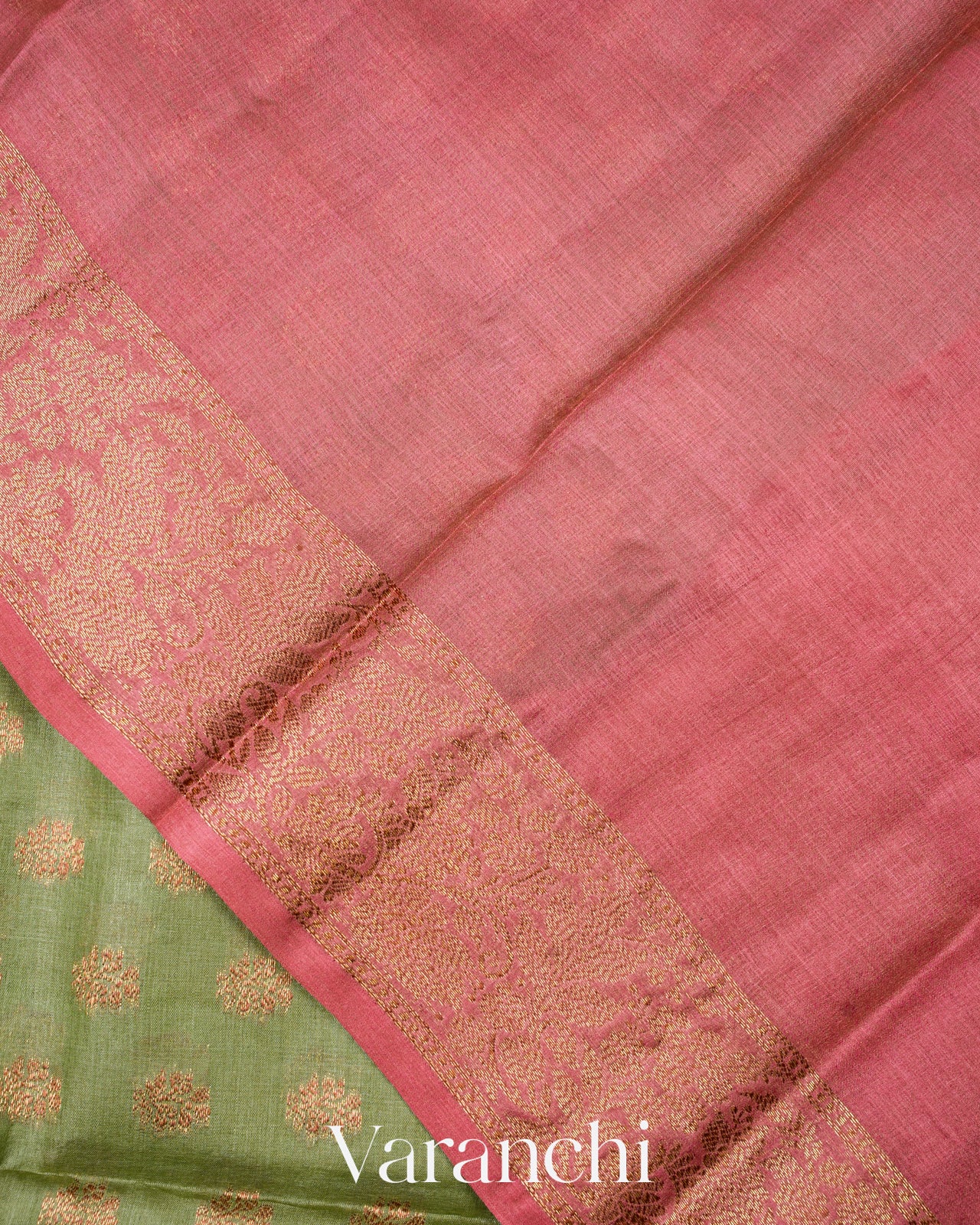 Elaichi Green Pure Tussar Silk Saree