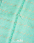 Turquoise Green Embroidered Pure Tussar Silk Saree