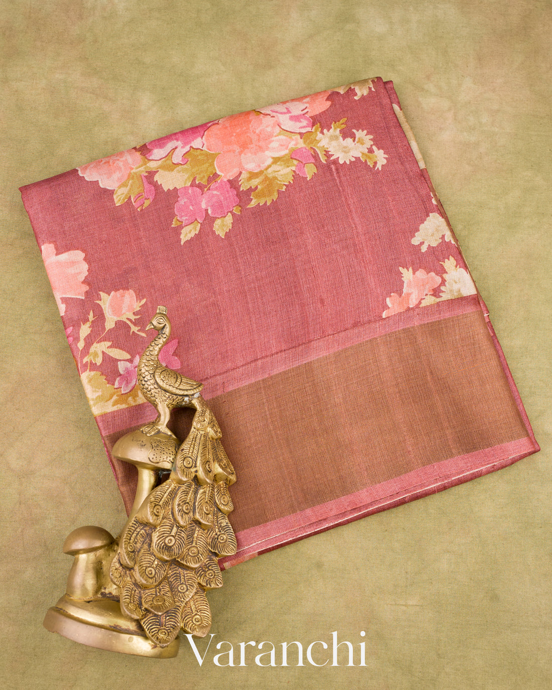 Light Wine Pure Tussar Silk Saree
