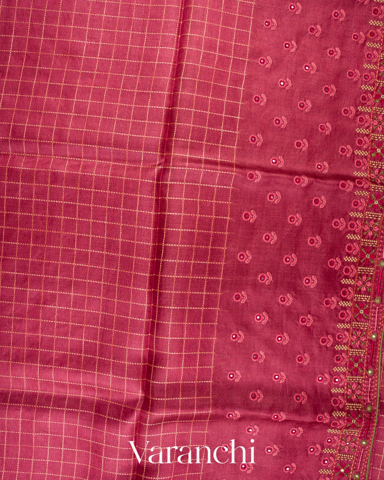 Maroon Embroidered Pure Tussar Silk Saree 