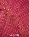 Maroon Embroidered Pure Tussar Silk Saree 