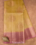 Mustard Yellow Pure Tussar Silk Saree