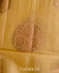 Mustard Yellow Pure Tussar Silk Saree