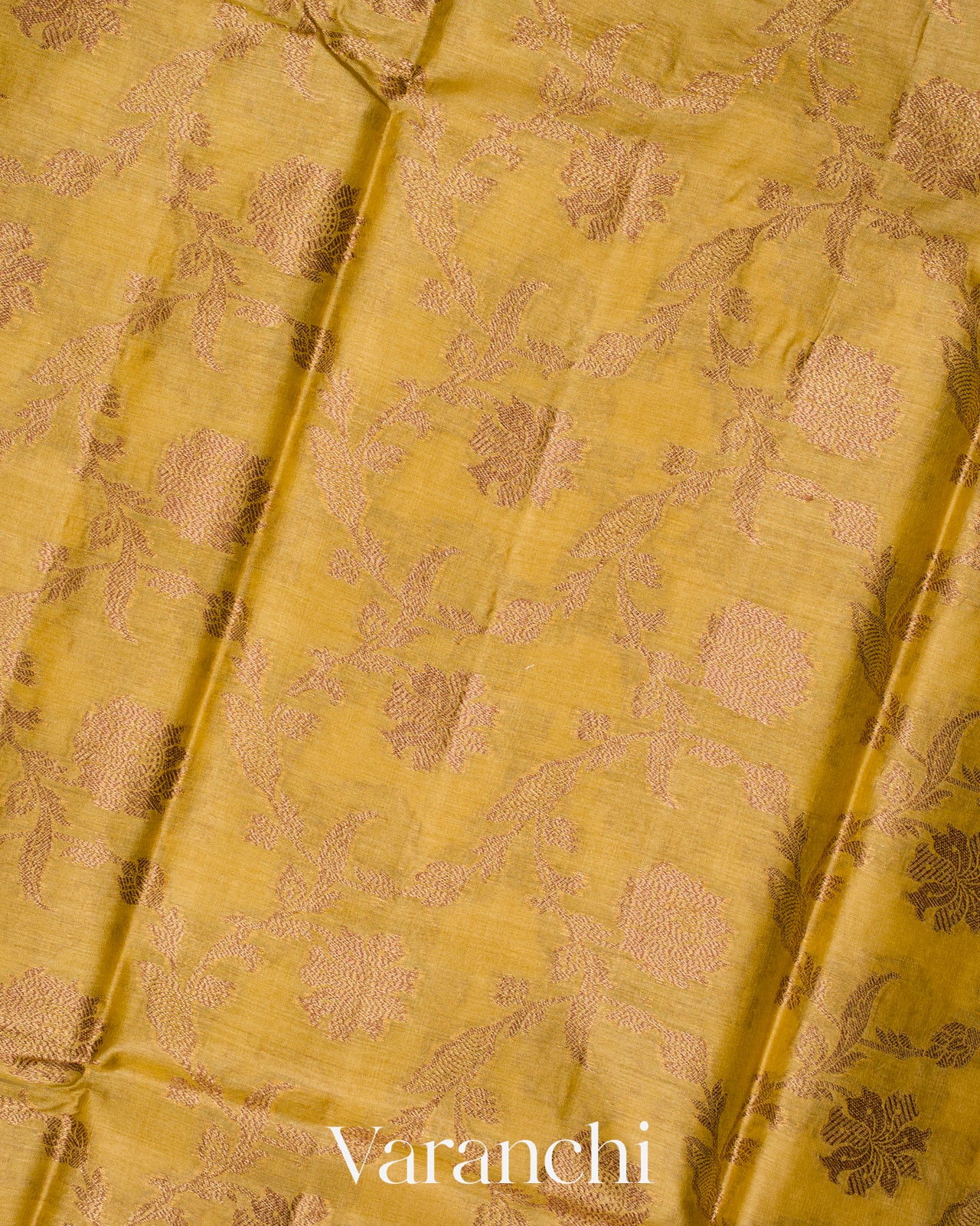 Mustard Yellow Pure Tussar Silk Saree