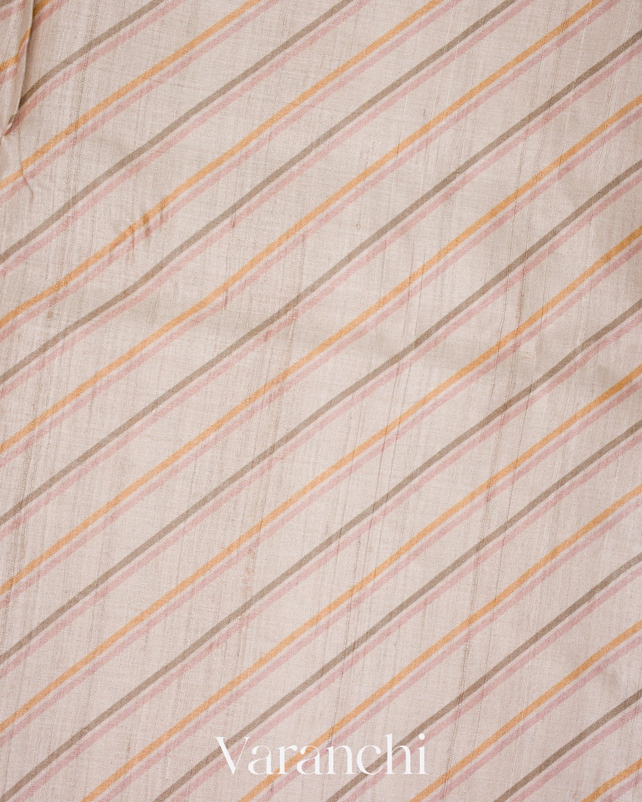 Off-White Embroidered Pure Tussar Silk Saree 