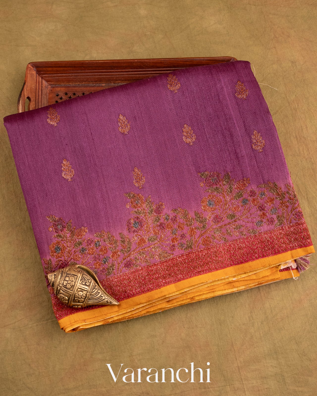 Light Purple Pure Tussar Silk Handloom Saree
