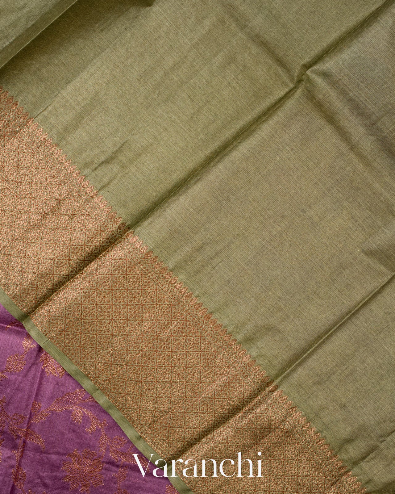Magenta Purple Pure Tussar Silk Saree