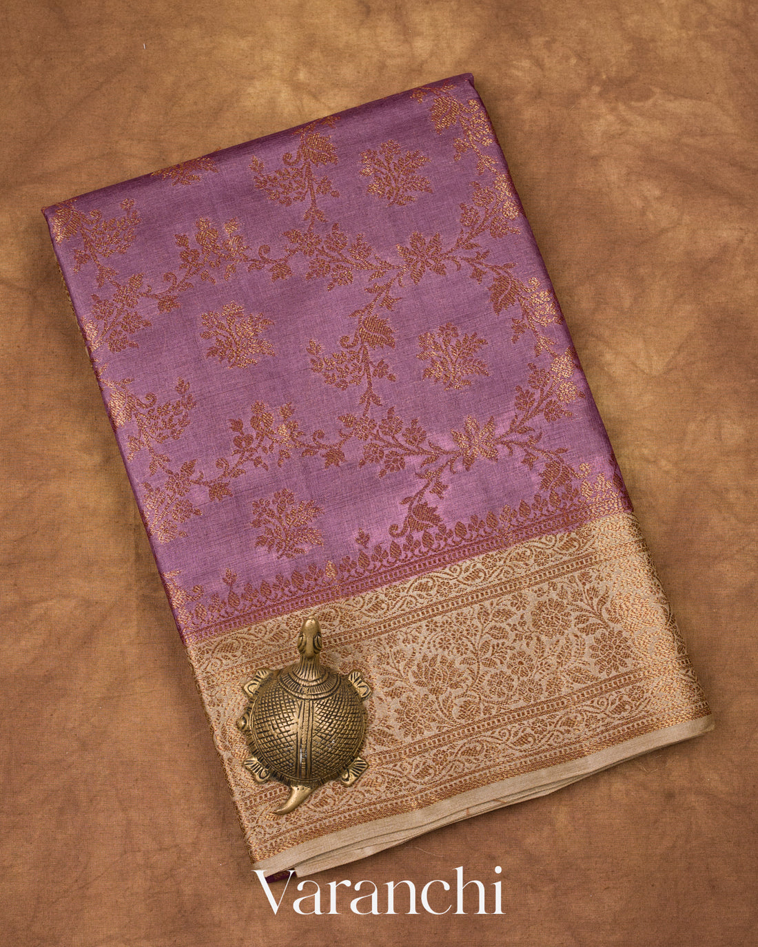 Purple Pure Tussar Silk Saree