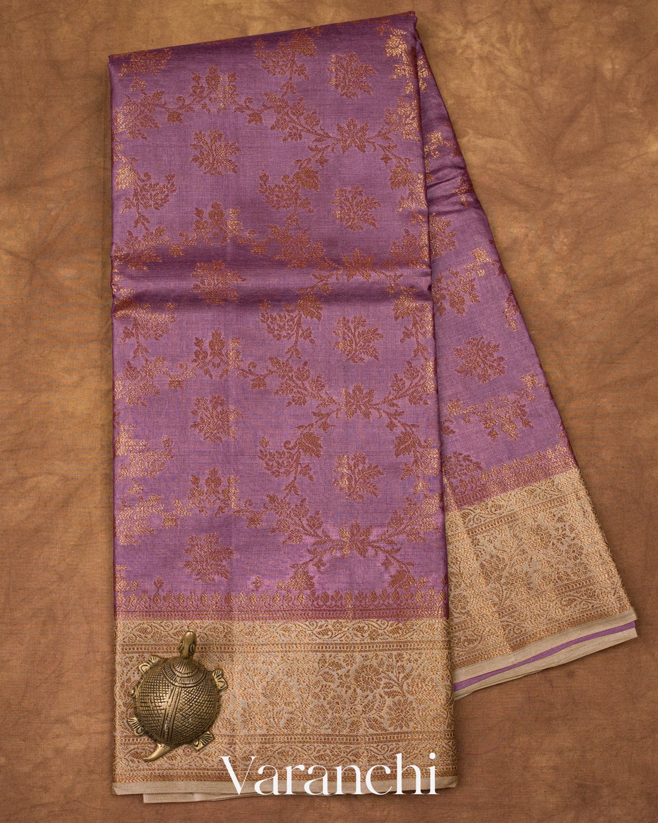 Purple Pure Tussar Silk Saree