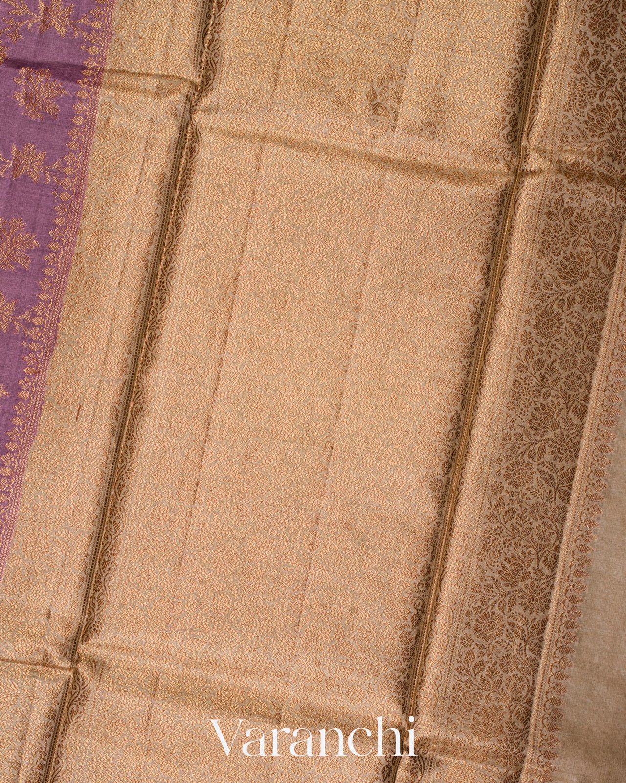 Purple Pure Tussar Silk Saree