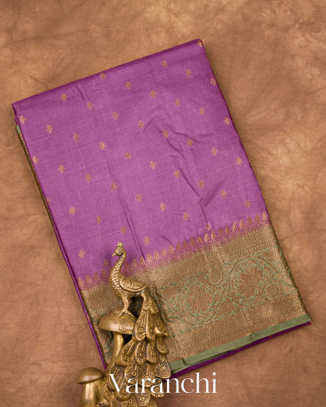 Purple Pure Tussar Silk Saree