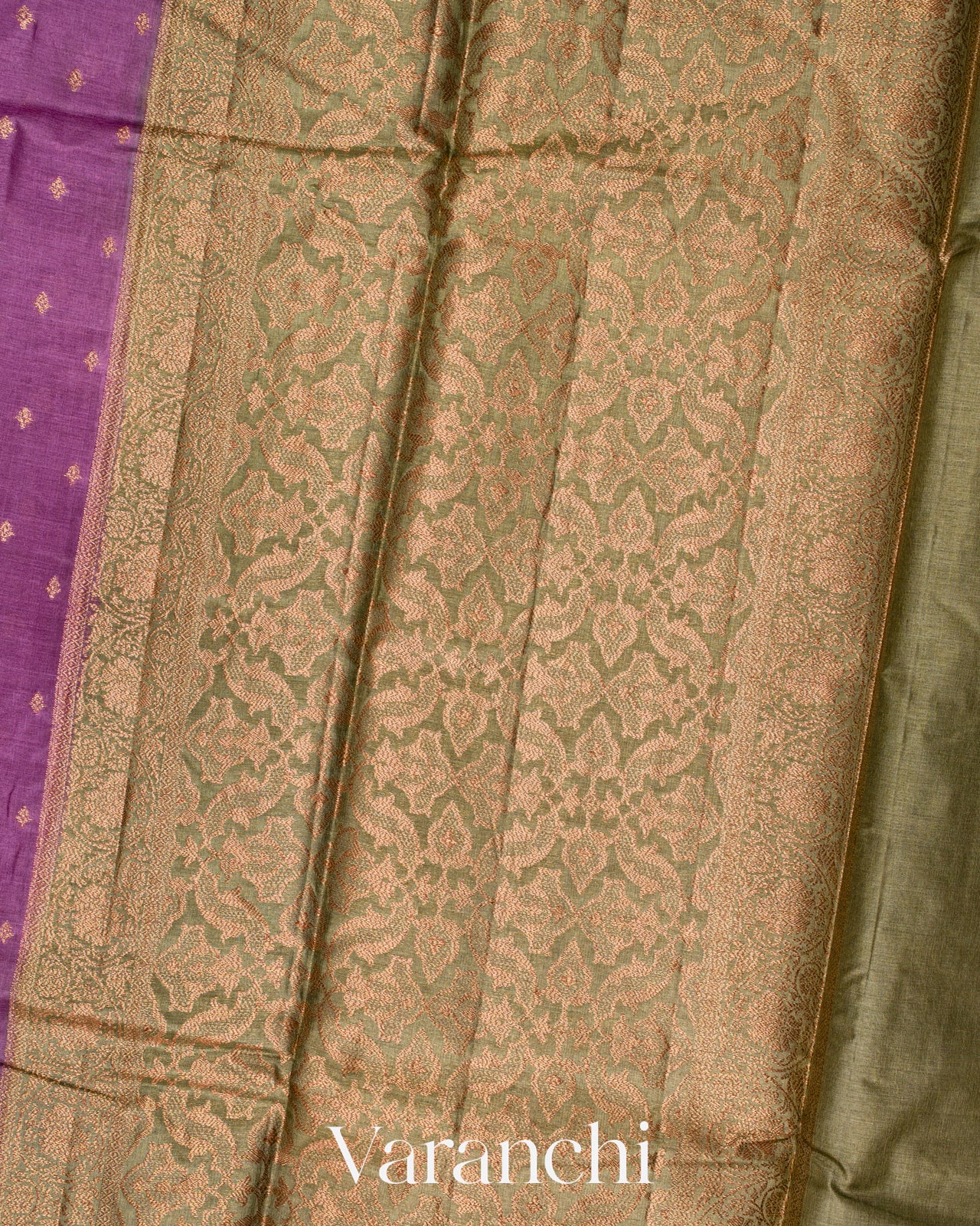 Purple Pure Tussar Silk Saree