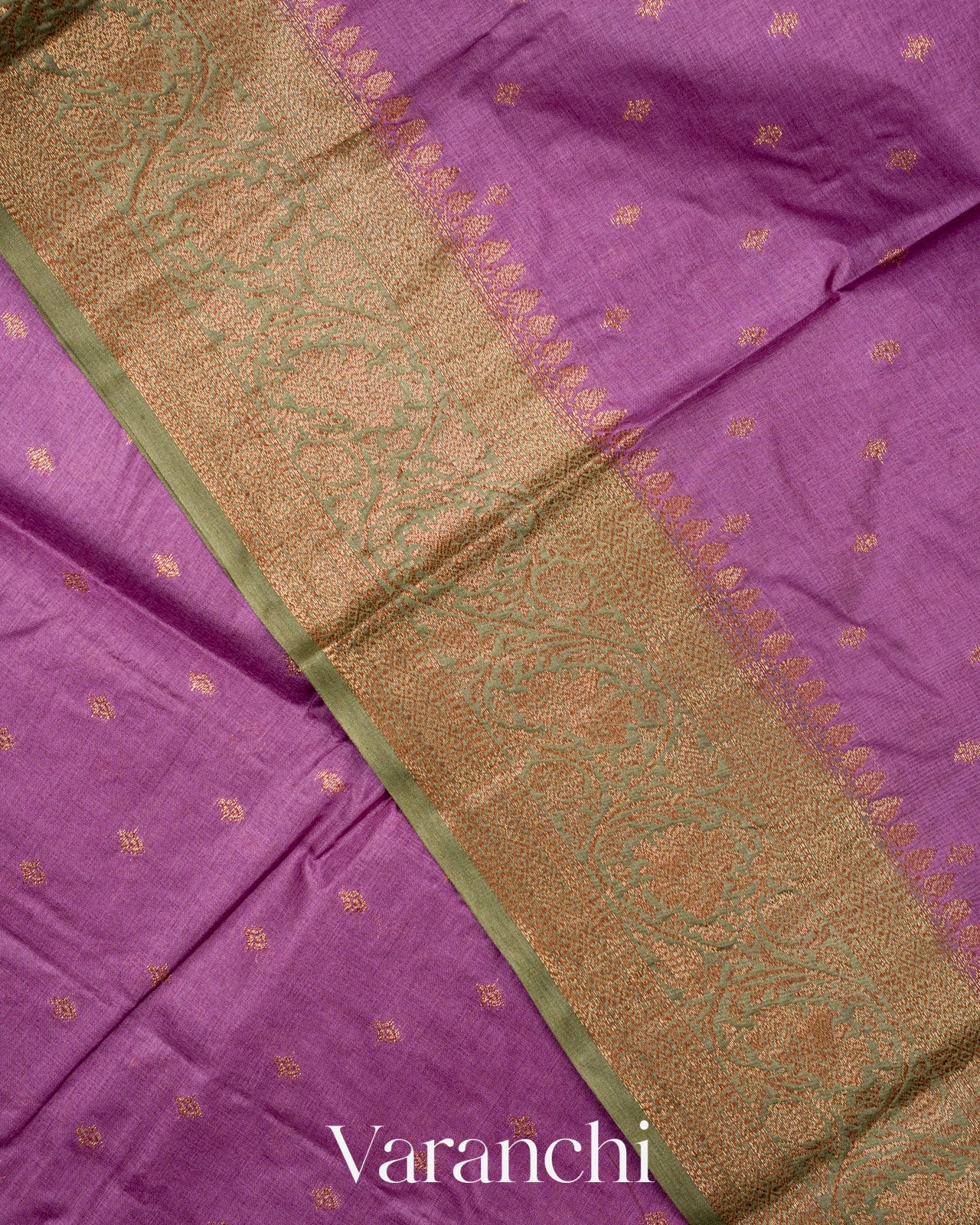 Purple Pure Tussar Silk Saree