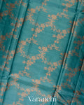 Teal Blue Pure Tussar Silk Saree 