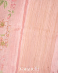 Baby Pink Tissue Striped Pure Tussar Silk Handloom Saree