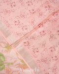 Baby Pink Tissue Striped Pure Tussar Silk Handloom Saree