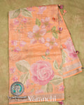 Dusty Peach Pure Tussar Tissue Silk Handloom Saree