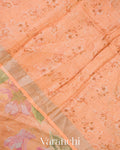 Dusty Peach Pure Tussar Tissue Silk Handloom Saree