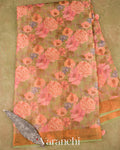 Mehendi Green Pure Tussar Tissue Silk Handloom Saree