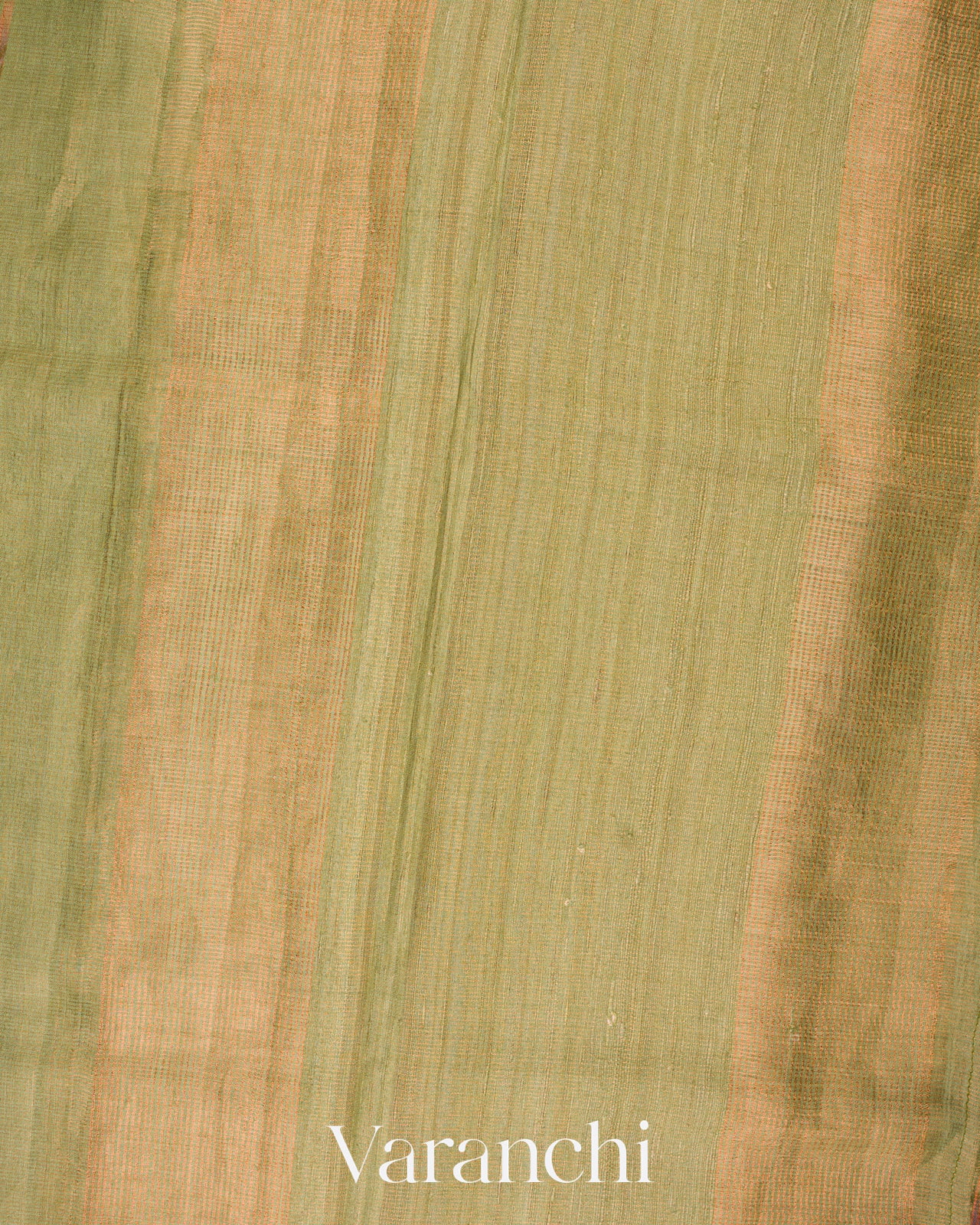 Mehendi Green Pure Tussar Tissue Silk Handloom Saree