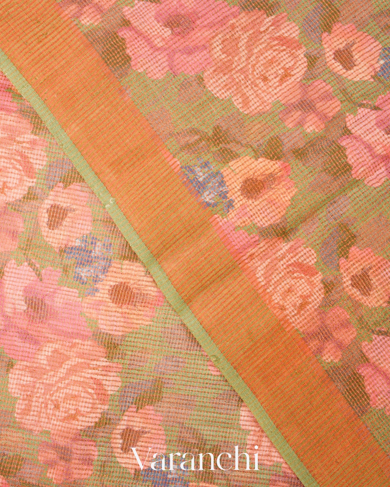 Mehendi Green Pure Tussar Tissue Silk Handloom Saree