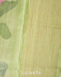 Pista Green Digital Printed Pure Tussar Tissue Silk Saree