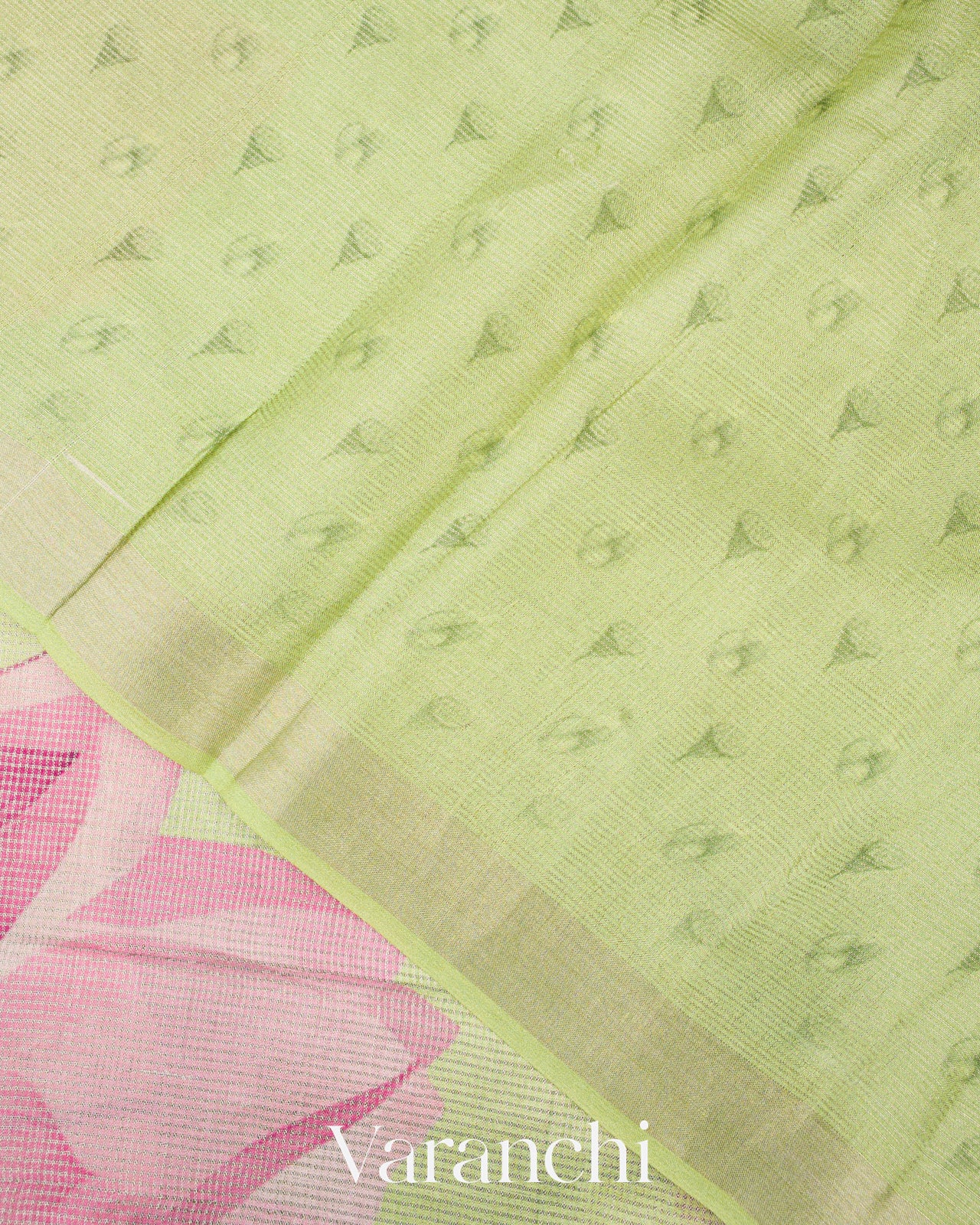 Pista Green Digital Printed Pure Tussar Tissue Silk Saree