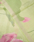 Pista Green Digital Printed Pure Tussar Tissue Silk Saree