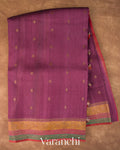 Mulberry Wine Pure Tussar Silk Handloom Saree