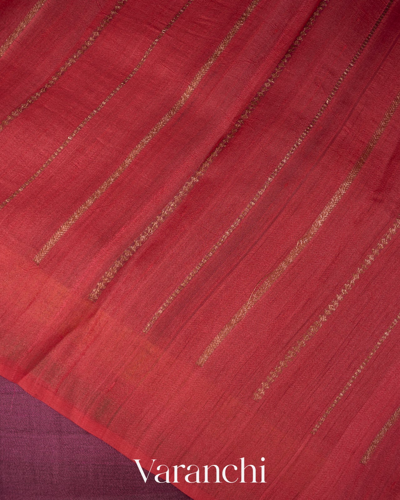Mulberry Wine Pure Tussar Silk Handloom Saree