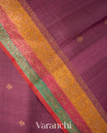 Mulberry Wine Pure Tussar Silk Handloom Saree