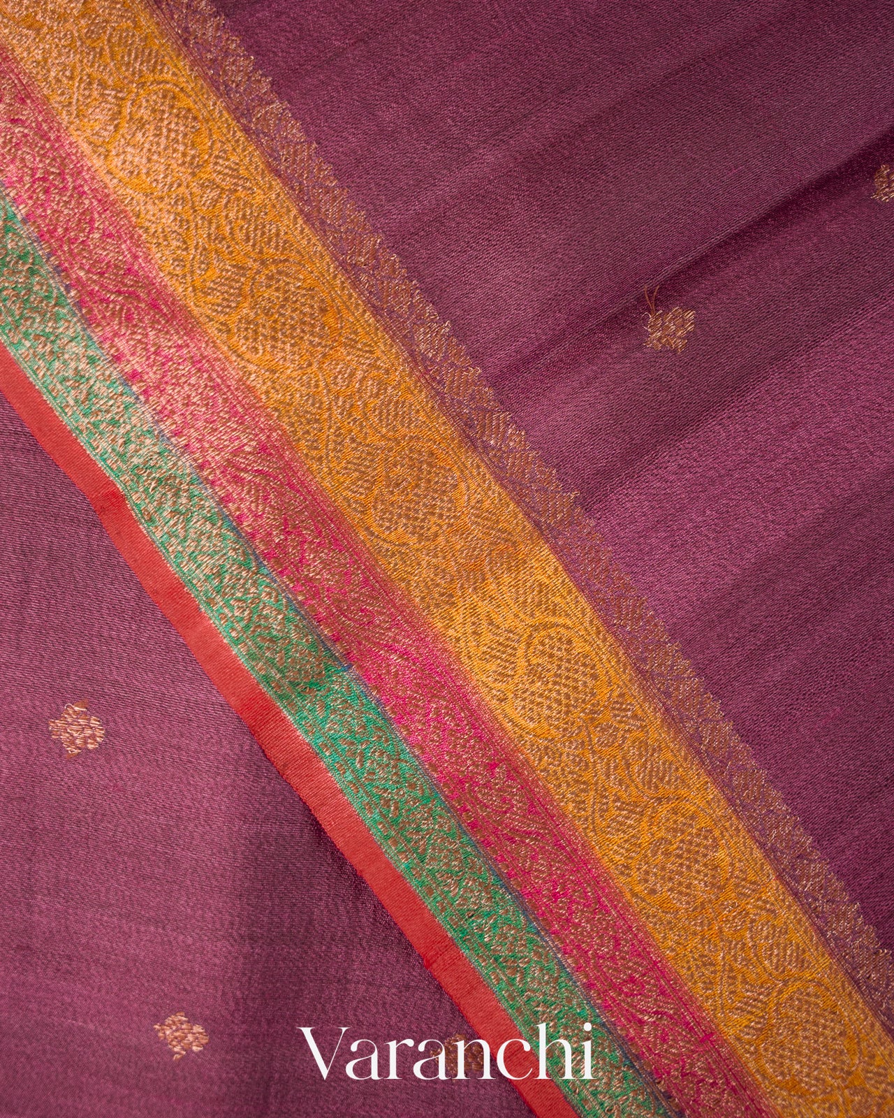 Mulberry Wine Pure Tussar Silk Handloom Saree
